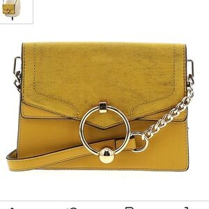 Topshop Yellow Crossbody Bag with Chic Metal Ring